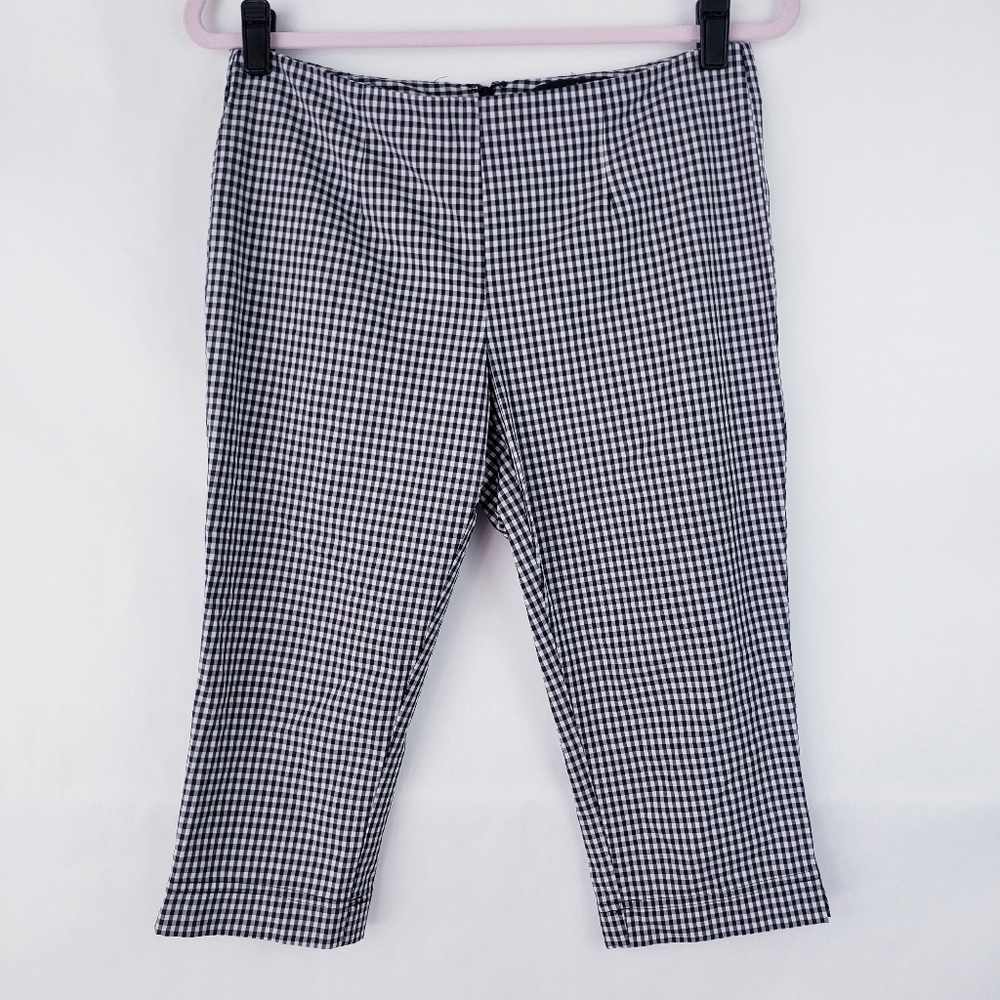 Nanette Lepore Black and White Gingham Capris